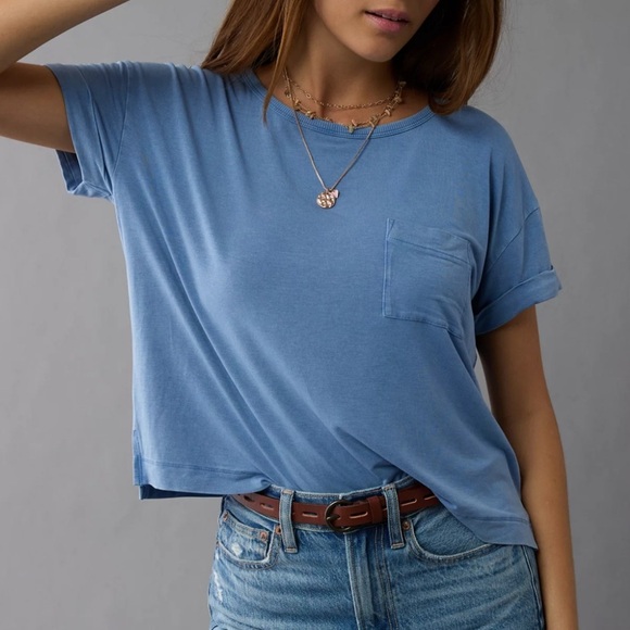 American Eagle Outfitters Tops - American Eagle Outfitters Blue T-Shirt